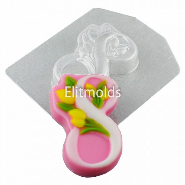 March 8 with spring tulips 59 g plastic mold