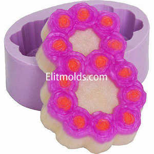 March 8 in red roses silicone mold