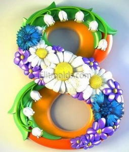8 March daisies and lilies of the valley silicone mold