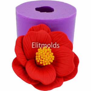 Abutilon Red Princess opened 3D silicone mold