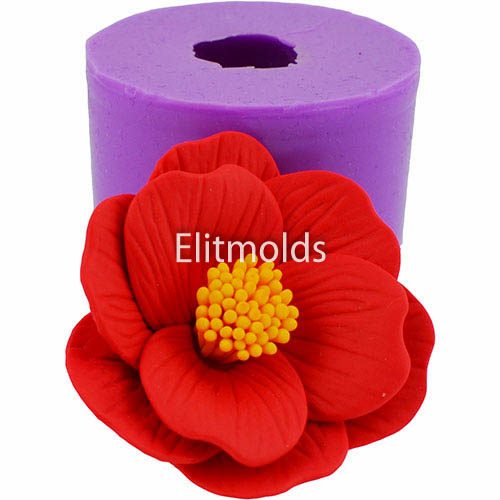 Abutilon Red Princess opened 3D silicone mold