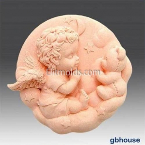 Angel with teddy bear silicone mold