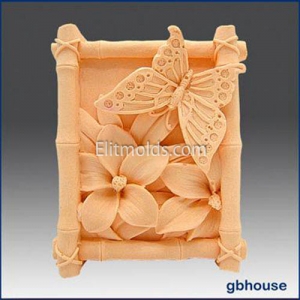Butterfly on flowers silicone mold