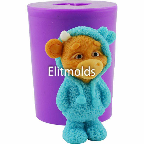 Бычок в пижаме 3D силиконовая форма