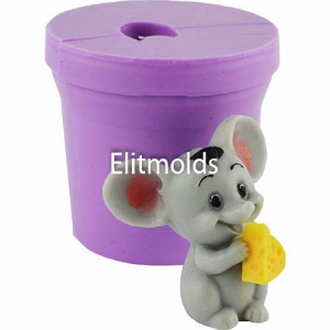 Mouse with cheese mini 3D silicone mold