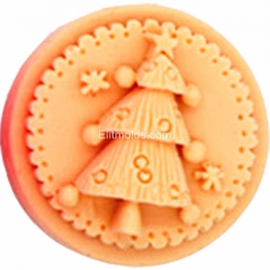 Christmas tree on the circle silicone mold