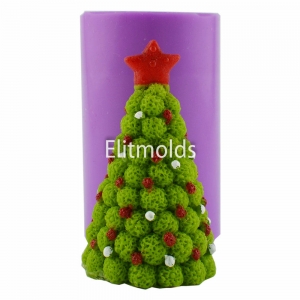 Christmas tree in pompons 3d silicone mold