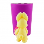 Bunny with a bouquet of peonies 51 g 3D silicone mold