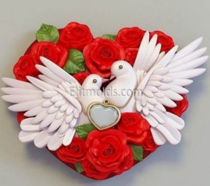 Lovers pigeons silicone mold