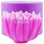 Chrysanthemum bud opened 3d silicone mold