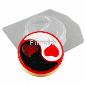 Yin yan with hearts 73 g Plastic mold