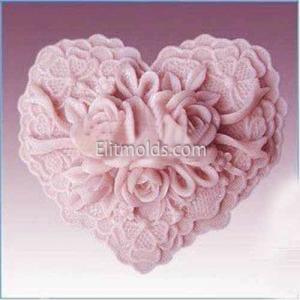 Lacy heart silicone mold