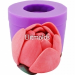 Lotus pink bud closed 3D silicone mold