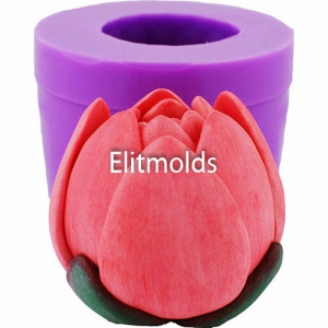 Lotus pink bud closed 3D silicone mold