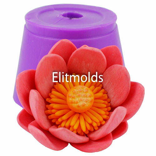 Lotus pink opened 3D silicone mold