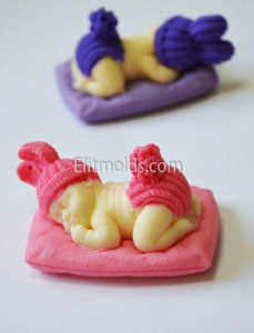 Baby on the pillow 3D silicone mold