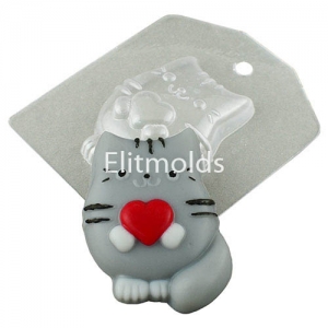 Cat with heart 59 g Plastic mold
