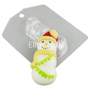 Snowman with a garland 41 g Plastic mold