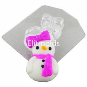 Snowman knitted girl with a bow of 47 g Plastic mold