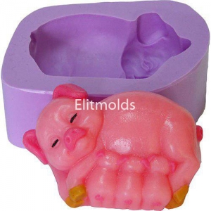 Piglets with mom silicone mold