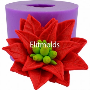 Poinsettia opened 3D silicone mold