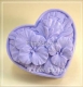 Heart with violets silicone mold