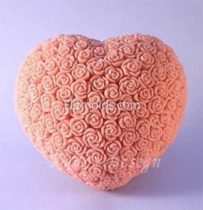 Heart with roses 2 silicone mold
