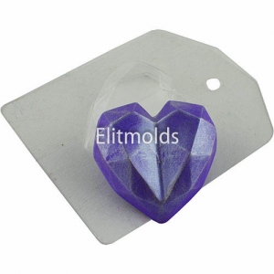 faceted heart 42 g Plastic mold