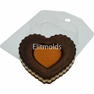 Heart corrugated with notch 77 g Plastic mold