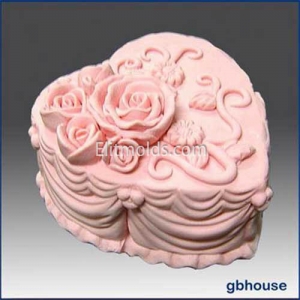 Heart-Cake 2 (roses) silicone mold