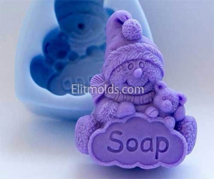 Snowman with Teddy Bear silicone mold