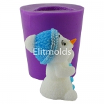 Snowman in a knitted cap 3D silicone mold