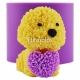 Dog in flowers with heart 3d silicone mold