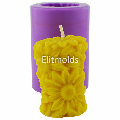 Candle in daisies 3D silicone mold