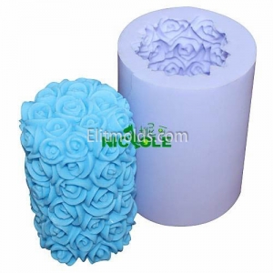 Candle in roses 3D silicone mold