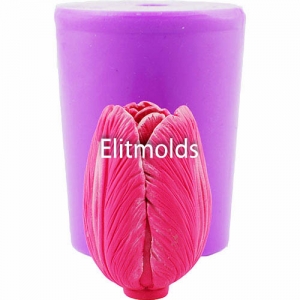 Tulip bud half-opened 3D silicone mold