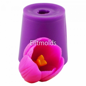Tulip with the middle opened 3D silicone mold