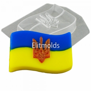 Flag of Ukraine with the coat of arms 98 g Plastic mold