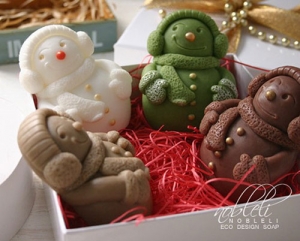 Cheerful snowman silicone mold