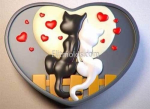 Lovers cats silicone mold