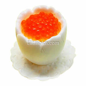 Egg with caviar 3D silicone mold