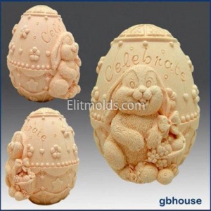 Egg with a hare 3D silicone mold