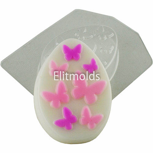 Flat egg in butterflies 97 g plastic mold