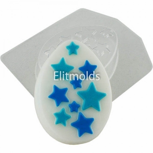 Flat egg in stars 95 g Plastic mold