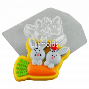 Rabbits with carrots 80 g Plastic mold